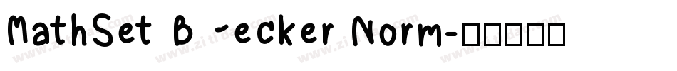 MathSet Becker Norm字体转换